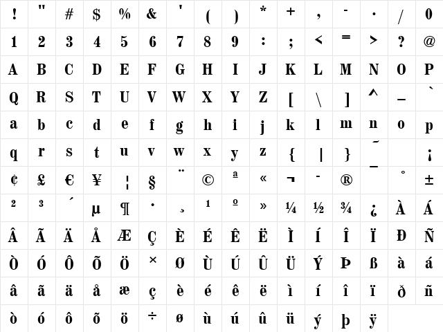 Madeira-Cd-Medium Regular  glyph index