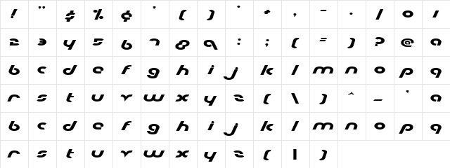 Metroplex Expanded Expanded  glyph index