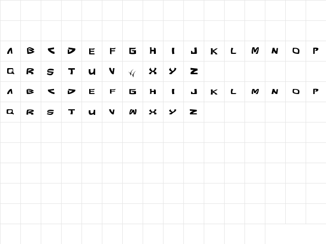Pundit Regular  glyph index