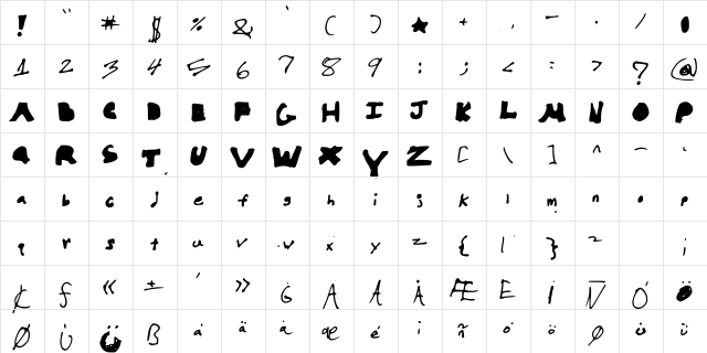 HelloBrock Medium  glyph index