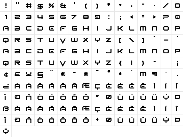 Seldom Scene Regular  glyph index