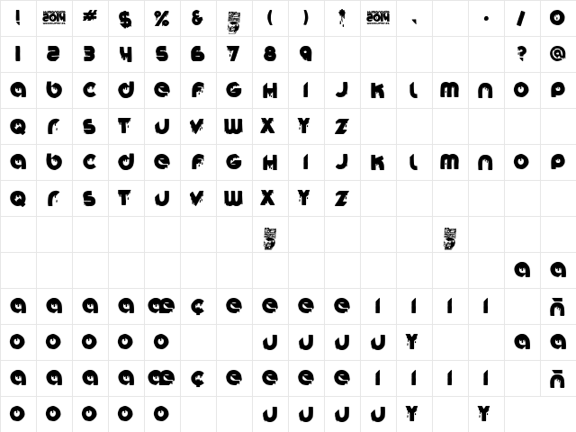 Humanoide 2014 Regular  glyph index