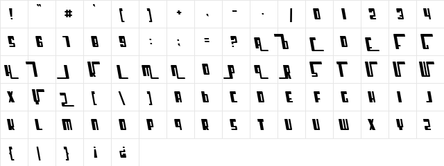Cosmic Age Bold Italic  glyph index
