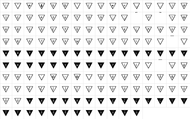 The South Flag St Regular  glyph index