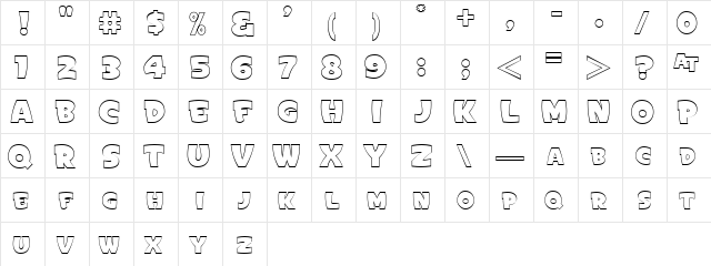 Sign Painter's Gothic OSC JL Regular  glyph index