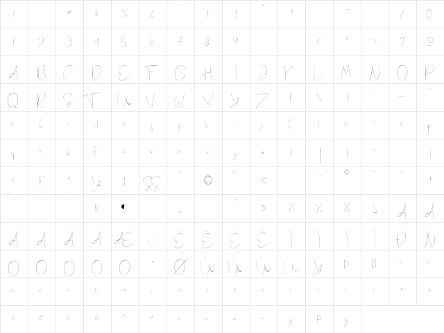 Eilisia Regular  glyph index