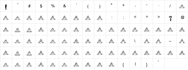 Sleepy Rabbit Regular  glyph index