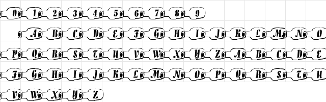 101! Message in a Bottle Regular  glyph index