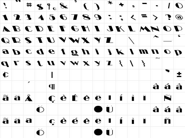 Little Wing 5 Regular  glyph index