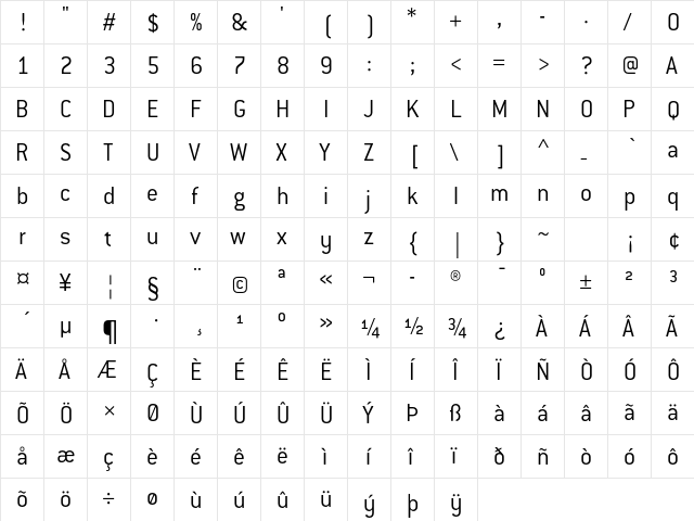 ConduitITCStd Light  glyph index