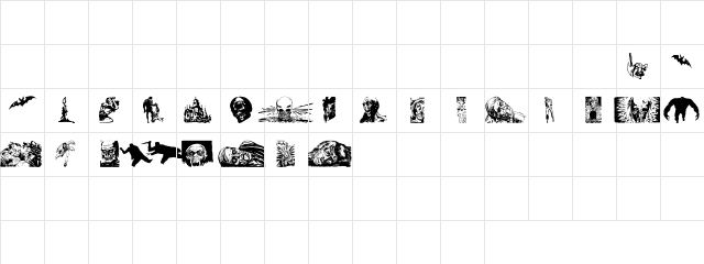 Horror Dingbats Eerie Edition Regular  glyph index