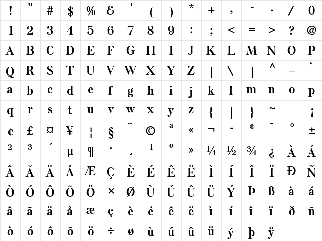 Else NPL Std Bold  glyph index