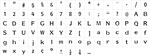 01196e Regular  glyph index