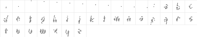 Chaos Bold  glyph index