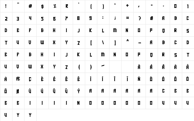 Simalakama Regular  glyph index