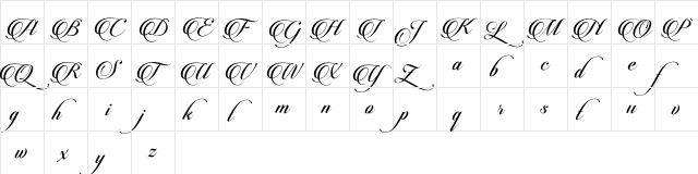 Candlescript Demo Version Regular  glyph index