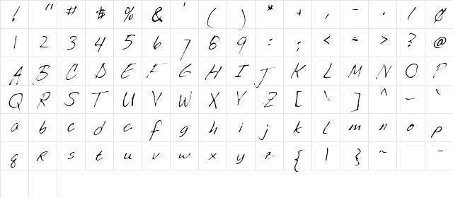 Lookout Regular  glyph index
