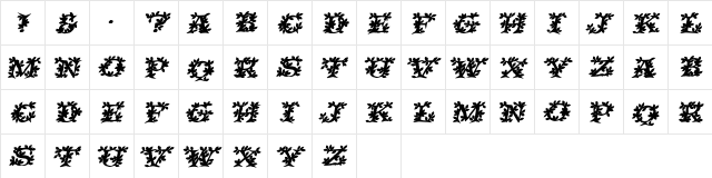 VineCapsSSK BoldItalic  glyph index