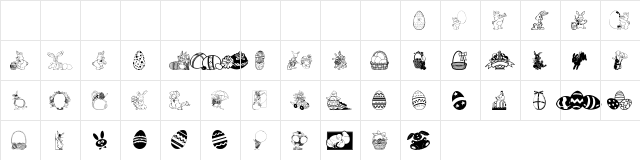 Easter art Regular  glyph index