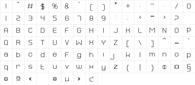 BN Dragon Regular  glyph index