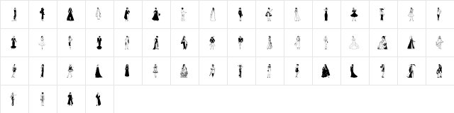 Fashion Ladies Regular  glyph index