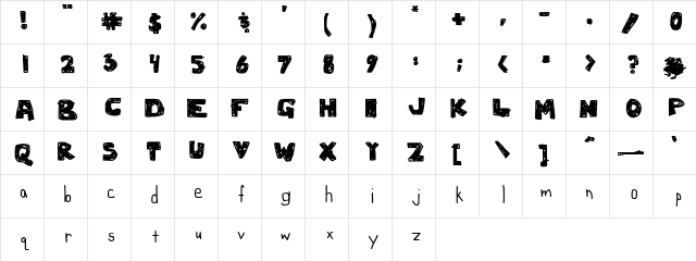Miranda Writes Regular  glyph index