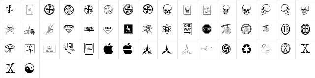 Ghost Regular  glyph index