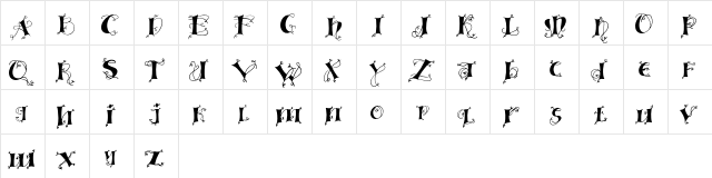 Linger demo Regular  glyph index