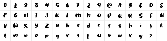 So Sweet Honey Regular  glyph index