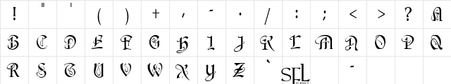 AMNENA Regular  glyph index