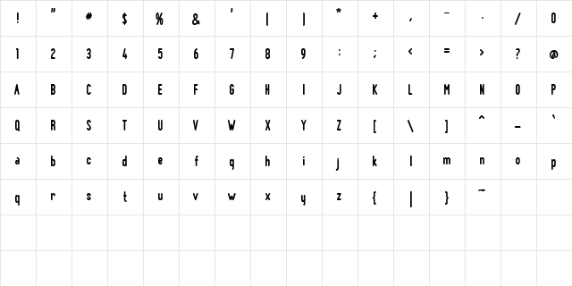BN Pinky Bold Regular  glyph index