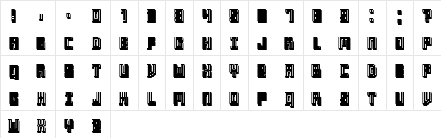 Tricks Regular  glyph index