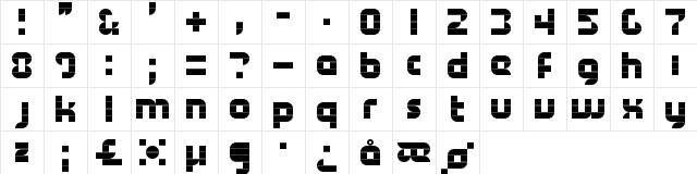 Structurosa Regular  glyph index