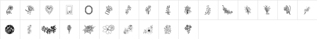 From the garden Regular  glyph index