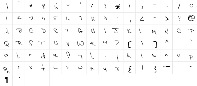 Hak Regular  glyph index