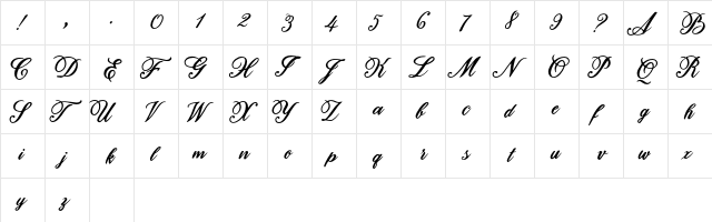 Unlocking Your Dreams Regular  glyph index