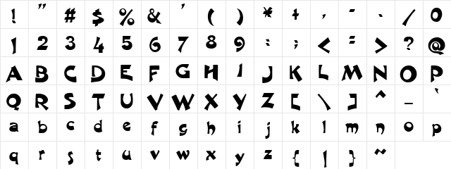 Cutting Edge Regular  glyph index