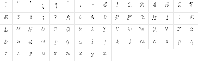 DEEP WITHIN Regular  glyph index