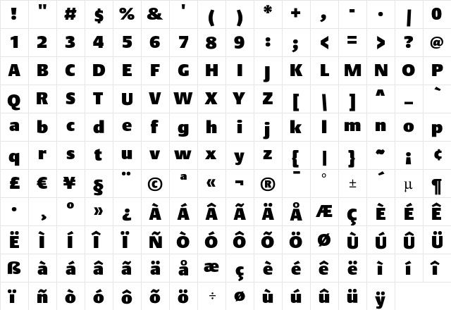 DTLArgoT UltraHeavy  glyph index