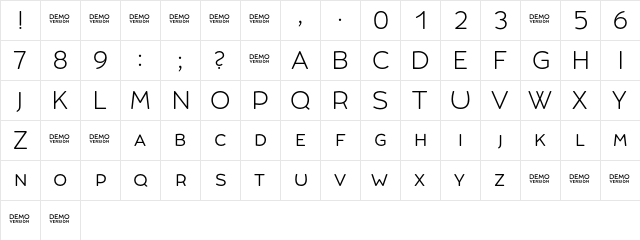 Umba Soft SC Light Demo  glyph index