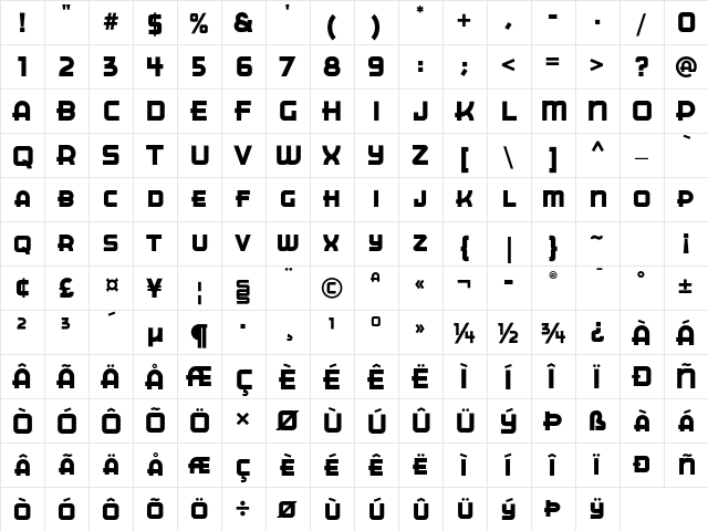 Cuppa Joe ITC Std Regular  glyph index