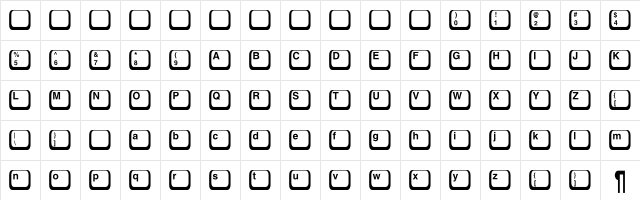 Keyboard1C Regular  glyph index
