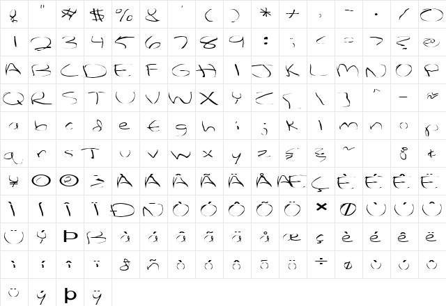 FZ WARPED 27 EX Normal  glyph index