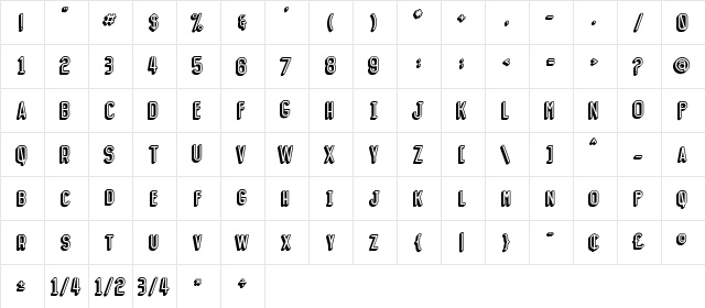Gallagher Gallagher  glyph index