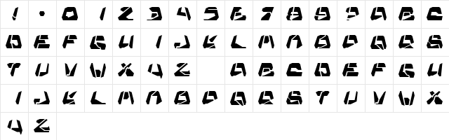 Sephus Regular  glyph index