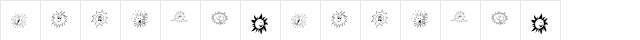 KR Sun Dings Regular  glyph index