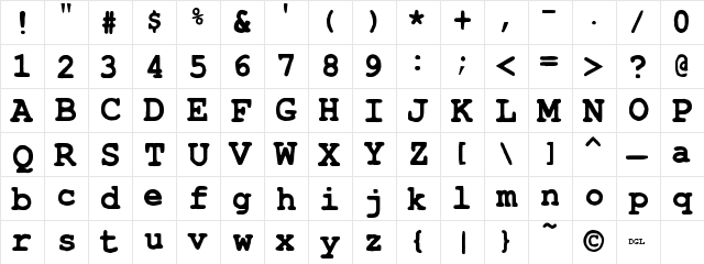 TypeWrong Smudged - DGL Bold  glyph index