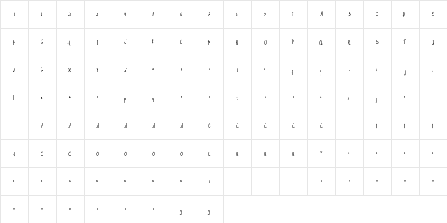 Butterflyna Demo Regular  glyph index