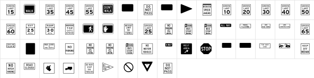 InterstatePi-Two Regular  glyph index