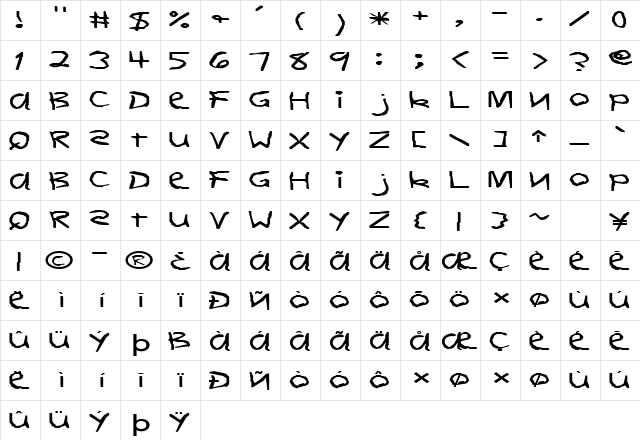 FZ HAND 11 EX Normal  glyph index